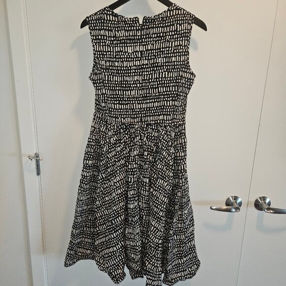 Max Mara A-Line Printed Midi Length Dress Black - Picture 5 of 8